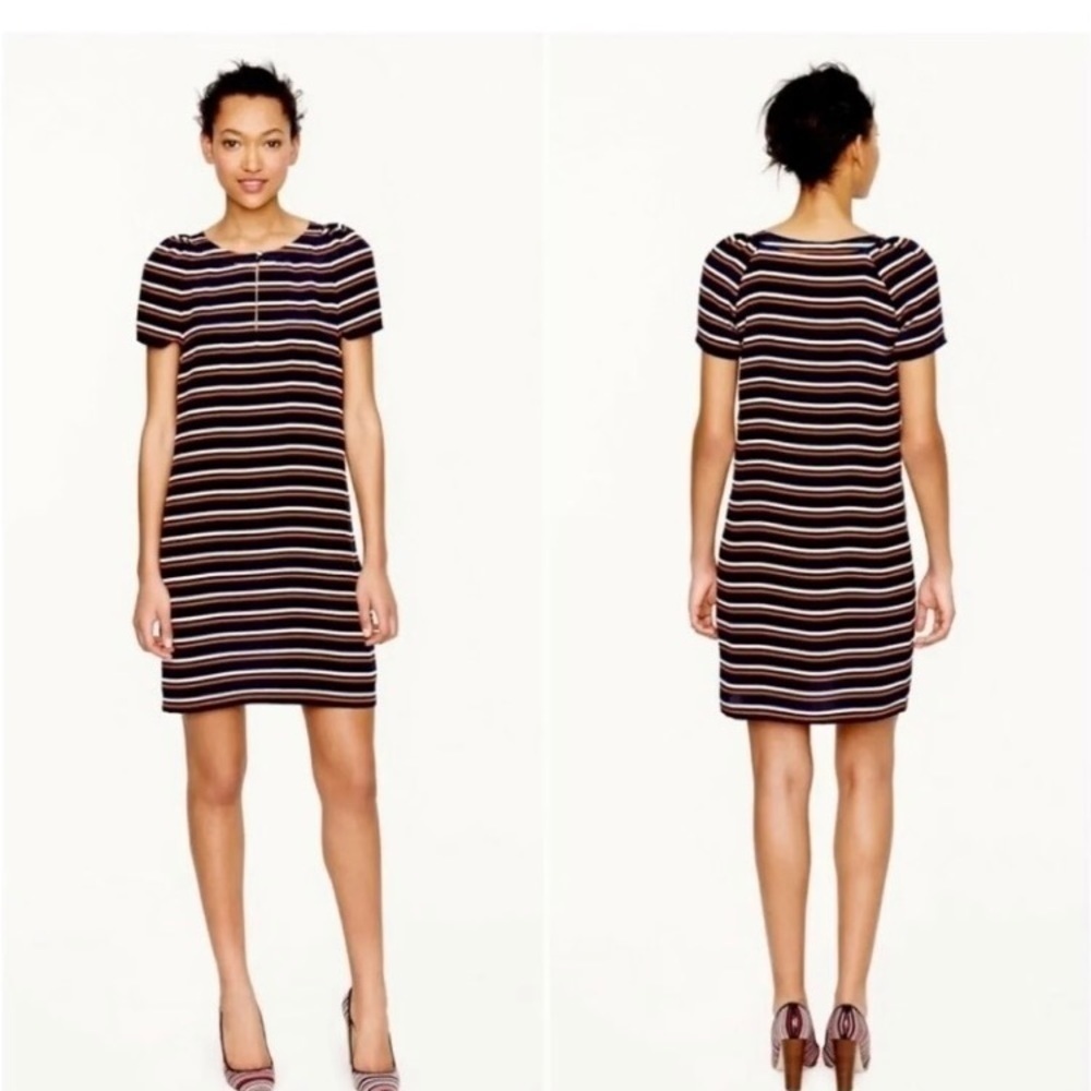 J. CREW-NAUTICAL STRIPED SILK TUNIC DRESS-SIZE SMALL